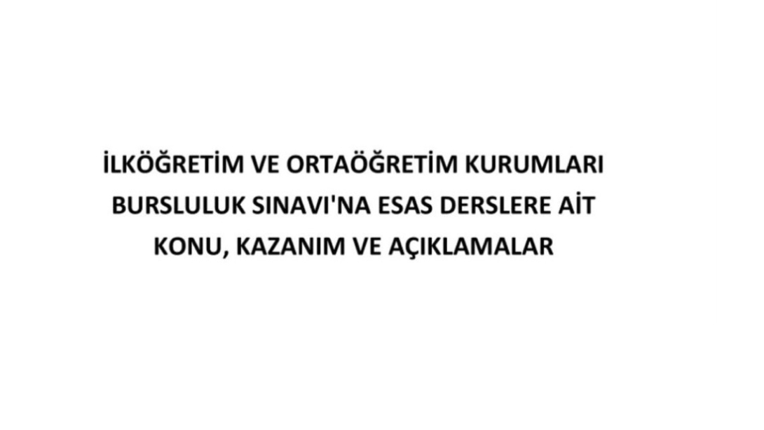 Bursluluk Sınavı 27 Nisan 2025 Tarihinde Gerçekleşecek.